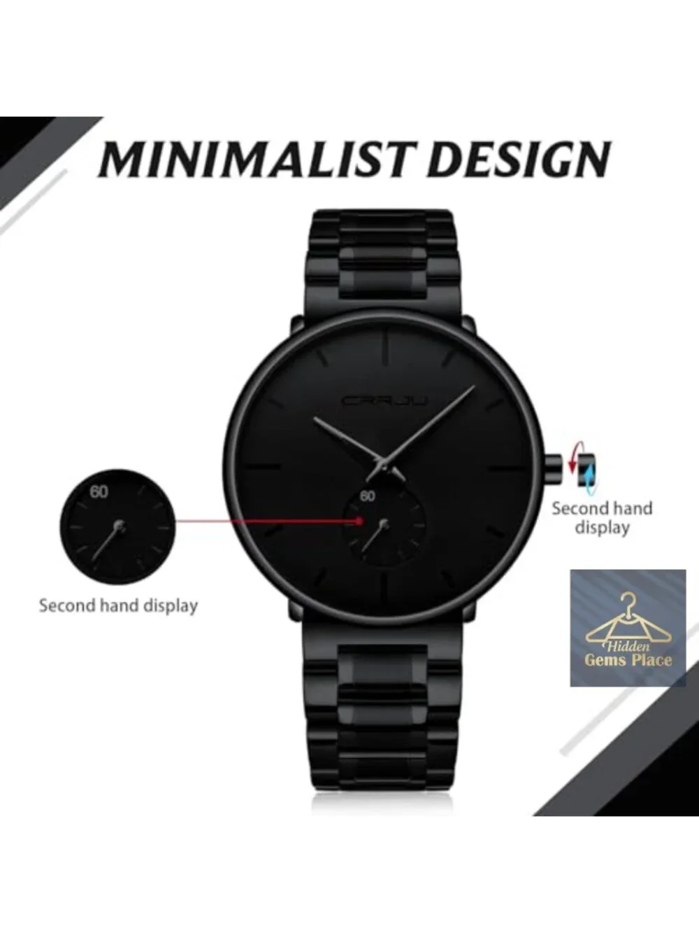 Ultra-Thin Minimalist Stainless Steel Men's Wrist Watch